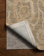 Loloi Chris Loves Julia Dorothea Collection DRT-01 Oak/Natural 8'-6" x 11'-6" Area Rug Wool Neutral Floral Living Room Bedroom Carpet