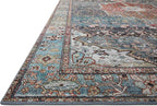 Loloi Margot Collection MAT-05 Ocean/Brick 2'-0" x 5'-0" Accent Rug feat. CloudPile, No-Shed Easy Clean Large Patterned Area Rug for Living Room, Bedroom, Dining Area