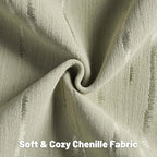 FUTEI Olive Green Chenille Decorative Throw Pillow Covers 22x22 Inch Set of 2,Soft Embossed Striped Textured Cushion Case,Modern Home Decor for Couch Bed Living Room