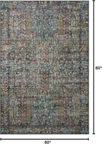 Loloi Rifle Paper Co. Maison Collection MAO-07 Charcoal 5'-0" x 5'-0" Round, .19" Pile Height, Accent Rug