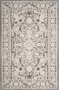SAFAVIEH Reflection Collection Area Rug - 5'1" x 7'6", Dark Grey & Cream, Non-Shedding & Easy Cleaning, Ideal for Living Room, Bedroom (RFT665B)