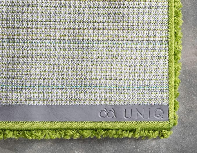 Unique Loom Solid Shag Collection Area Rug (6' 1" x 9' Rectangle, Grass Green)