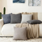 Foindtower Pack of 2, Decorative Textured Boucle Throw Pillow Covers Accent Solid Pillow Cases Cozy Soft Couch Cushion Case for Chair Sofa Bedroom Living Room Home Decor 22 x 22 Inch Dark Grey