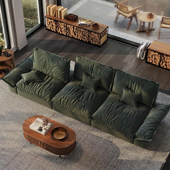 POVISON Oversized Modular Sectional Sailboat Sofa for Living Room with Adjustable Backrest Sectional Couches Large Deep Sofa Set 3 Seats Big Comfy Cloud Couch for House Office