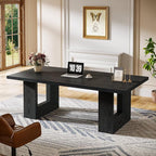 Tribesigns Home Office Desk, 62.99" Large Farmhouse Executive Desk, Computer Table for Office, Conference Room, Study Room (Black)