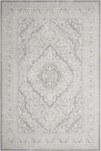 SAFAVIEH Area Rug 4x6 - Reflection Collection - Light Grey & Cream, Non-Shedding & Easy Cleaning, Ideal for Foyer, Living Room, Bedroom (RFT668G)