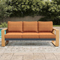 LayinSun Aluminum Patio Furniture Set 3 Seat Sofa, Oversized Seat with Hight Back, Outdoor Conversation Sets for Porch, Balcony, Deck