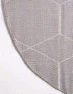 Unique Loom Trellis Frieze Collection Area Rug - Geometric (6' Round, Light Gray/ Ivory)