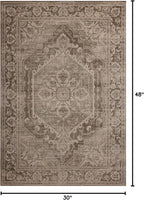 Loloi Magnolia Home by Joanna Gaines Mona Collection MOA-01 Cocoa/Stone 2'-6" x 4'-0" Accent Rug