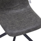 LeisureMod Markley Swivel Leather Dining Side Chair with Durable Iron Legs – Comfortable Accent Chair for Kitchen, Dining Room, or Office Set of 4