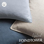 Foindtower Pack of 2, Decorative Linen Soild Throw Pillow Covers Soft Accent Euro Cushion Case Boho Farmhouse Pillowcase for Chair Couch Sofa Bedroom Living Room Home Decor 22 x 22 Inch Sky Blue