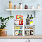 Simple Houseware Stackable 2 Tier Basket Drawer, White