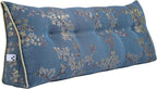 WOWMAX Wedge Pillow Headboard Dorm Headboard Twin XL Bed Bolster Pillow for Bed with Removable Cover Lake Blue