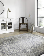 Loloi Teagan Collection TEA-01 Denim/Mist 2'-8" x 4' Accent Rug, Large, Soft Neutral Rug, High-Traffic for Living Room, Bedroom, Home Office, Dining Area