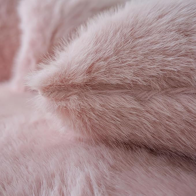 Neelvin Brown Faux Fur Cozy Fluffy Double-Sided Decorative Throw Pillow Covers 12x20 inch Set of 2,Velvet Pillowcase Cushion Case for Sofa Couch