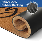 Barnyard Designs Natural Coco Coir Heavy Duty Backing Doormat - Large Cute Non-Slip Front Door Welcome Mat for Outside Entrance or Porch Entry, Brown (24x36, Y'all)