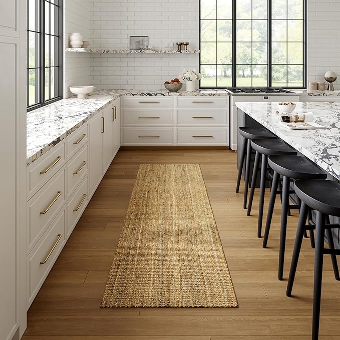 nuLOOM Ashli Solid Farmhouse Jute Runner Rug, 2' 6" x 6', Natural