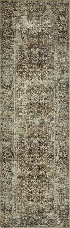 Loloi Magnolia Home by Joanna Gaines Sinclair Collection SIN-01 Pebble/Taupe 3'-6" x 5'-6", .25" Pile Height, Machine Washable, Accent Rug