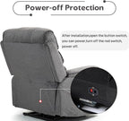 Power Lift Recliners Chairs for Elderly Adults Lay Flat Recliner with Heat & Massage, Wireless Charging Device, USB Ports, Cup Holder, Lumbar Pillow, 400Lbs（Grainy Fibric,Grey）
