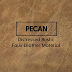 Factory Direct Partners Rustic Kid Birch Sling Book Display; Distressed Faux Leather 4-Shelf Storage for Books or Magazines; Furniture for Bedroom, Playroom, Daycare or Classroom - Pecan, 13745-321