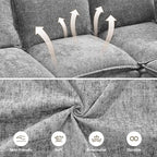 105" Cloud Modular 4 Seater Sofa with 2 Storage Ottoman, Modern Upholstered Sofa Storage Sofa Couch Deep Seat, U Shape Sectional Sofa Chenille Comfy Couch with Armrests for Living Room, Light Grey