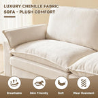 147 Inch Big Comfy Couch with Ottoman, 6 Seat U Shaped Couches, Cloud Modular Sectional Sofa, Modern Cloud Couch Sectionals, Sectional Couches for Living Room, Oversize Deep Seat Sofa, Beige