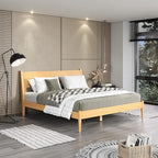 Camaflexi Mid-Century Panel Bed - King Size - Scandinavian Oak Finish