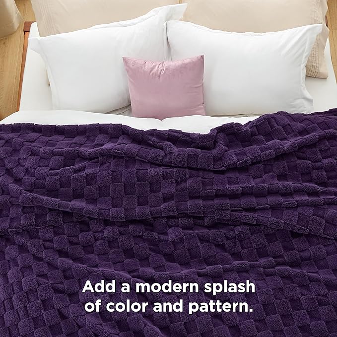 Bedsure GentleSoft King Size Blanket for Bed - Super Soft Cozy Blankets for Women Men Girls, Large Fuzzy Fleece Throw for Bedroom Decor, Purple,108x90 Inches