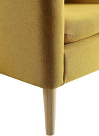 Lohoms Set of 2 Accent Chair for Living Room, Mustard Yellow Comfy Reading Leisure Chair for Bedroom, Mid-Century Modern Fabric Upholstered Armchair for Reading Nook, Waiting Area, Wood Legs