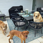 PURPLE LEAF Outdoor Dining Set for 14 All-Weather 16 Pieces Patio Aluminium Dining Table and Rope Weave Chairs Included Cushions for Backyard Deck Indoor Decor Patio Furniture Set Gray and Navy