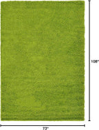 Unique Loom Solid Shag Collection Area Rug (6' 1" x 9' Rectangle, Grass Green)
