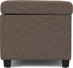 SIMPLIHOME Avalon 54 inch Wide Contemporary Rectangle Extra Large Storage Ottoman Bench in Fawn Brown Polyester Linen Fabric, Assembled, for The Living Room, Entryway and Family Room