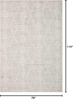 Loloi Kamala Collection KAM-02 Ivory/Silver 6'-7" x 9'-6" Area Rug