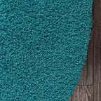 Unique Loom Solid Shag Collection Area Rug (3' 3" x 5' 3" Oval, Deep Aqua Blue)
