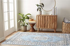 Home Dynamix Premium Sakarya Traditional Medallion Border Area Rug, Blue, 9'2"x12'5" Rectangle