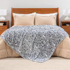 Berkshire Blanket Peanuts® VelvetLoft® Cute Character Snoopy Plush Blanket,Peanuts Poses and Paws Grey,Twin 60 in x 90 in (Official Peanuts® Product)