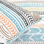 Lush Decor Hygge Geo Pattern Striped 3 Piece Quilt Bedding Set, Full/Queen, Neutral & Multicolored