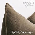 ZWJD Brown Pillow Covers 20x20 Set of 2 Chenille Throw Pillow Covers with Elegant Design Soft and Luxurious Decorative Throw Pillows for Couch, Bed, and Home Decor