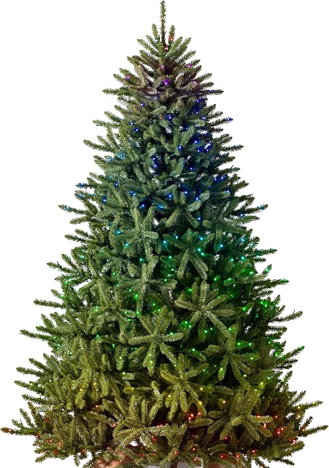 Balsam Hill 6.5ft Pre-Lit Classic Blue Spruce Artificial Christmas Tree with 2,144+ Tips, 330 Twinkly LED Smart Lights, Easy Plug Technology & Premium Stand for Indoor Holiday Decorating