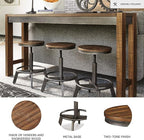 Signature Design by Ashley Torjin Industrial 24" Adjustable Height Barstool, 2 Count, Brown