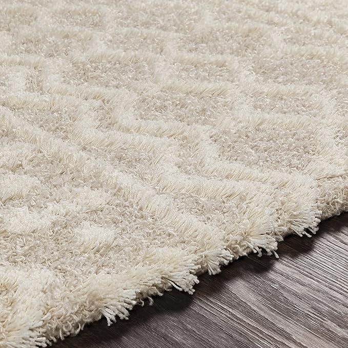 Livabliss Hapsburg Moroccan Shag Area Rug, 6'7" Square, Beige