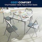 Flash Furniture Mindy Kids 5-Piece Folding Square Table and Chairs Set for Daycare and Classrooms, Children's Activity Table and Chairs Set, Printed