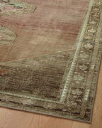 Loloi Magnolia Home by Joanna Gaines Sinclair Collection SIN-06 Clay/Tobacco 2'-0" x 5'-0", .25" Pile Height, Machine Washable, Accent Rug