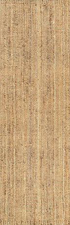nuLOOM Ashli Solid Farmhouse Jute Runner Rug, 2' 6" x 8', Natural