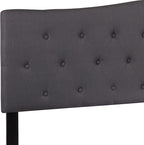 BizChair Tufted Upholstered King Size Headboard in Dark Gray Fabric