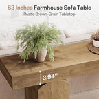 Tribesigns 63" Long Entryway Table, Farmhouse Console Table with 2 Arched Pedestal Legs, Wooden Sofa Console Behind The Couch for Entrance, Hallway, Living Room (Natural)