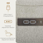 CHITA Swivel Rocker Recliner Chair, Power Nursery Glider Recliner, Nursery Rocking Chair with Adjustable Power Headrest, FSC Certified, Solid Wood Base, Crockery (Gray)