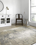 Loloi Teagan Collection TEA-06 Sand/Mist 9'-9" x 13'-6" Area Rug, Large, Soft Neutral Rug, High-Traffic for Living Room, Bedroom, Home Office, Dining Area