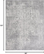 SAFAVIEH Area Rug 8x10 - Evoke Collection - Large - Silver & Ivory, Distressed Design, Non-Shedding & Easy to Clean, Ideal for Living Room, Bedroom, Dining Space (EVK256S)