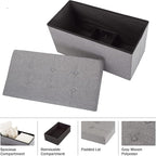 Lavish Home Set of 2 Ottomans - 30-Inch Tufted Footrest, Linen Chest, or Bench Set with Removable Bin for Living Room, Bedroom, or Dorm (Light Gray)